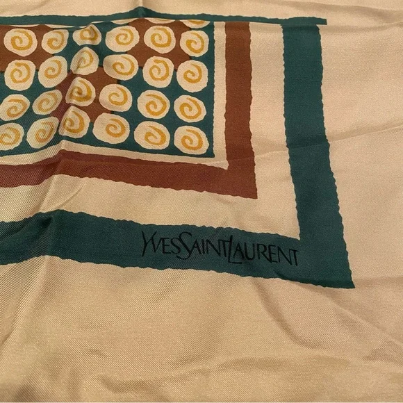Yves Saint Laurent Vintage Patterned Scarf - Picture 4 of 5